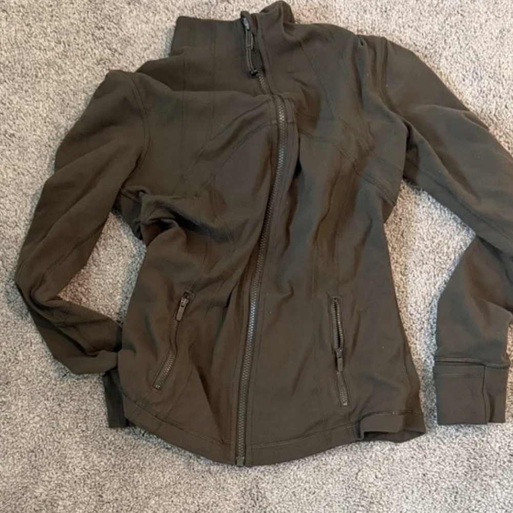 Women’s Dark Olive Zip-Up Jacket